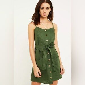 FAUTHFULL THE‎ BRAND Beso White Linen Button Down Mini Dress Size 6